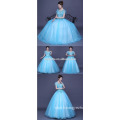 Ruffles Quinceanera Robes Robe de bal Robe de soirée bleue Robe de bal